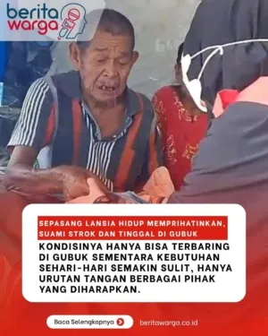 Pasangan Lansia di Kalukku Tinggal di Gubuk Reot, Suami Sakit Stroke