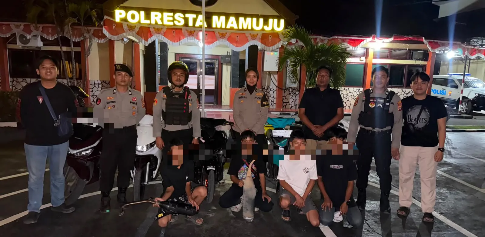 Polwan Cantik Polresta Mamuju Pimpin Tim URC dan Patmor Tindak Balap Liar