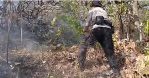 Api Belum Padam, Polresta Mamuju Bersama Instansi lain dan Warga Terus Kendalikan Karhutla di Rangas